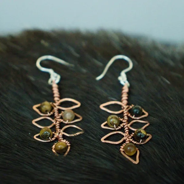 Elder Leaflet Copper Earrings