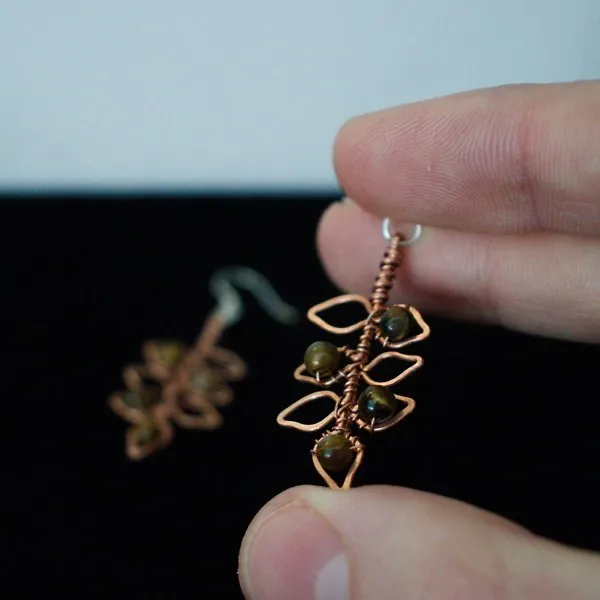 Elder Leaflet Copper Earrings