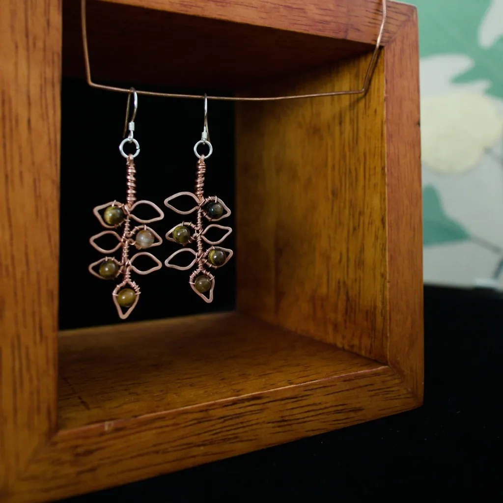 Elder Leaflet Copper Earrings