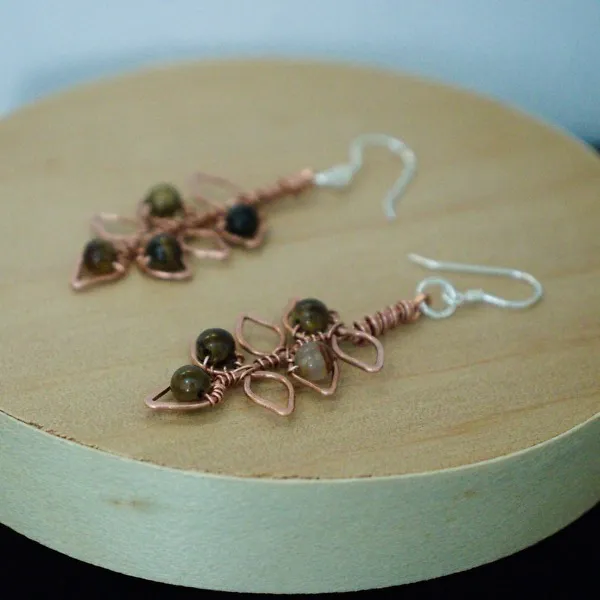 Elder Leaflet Copper Earrings