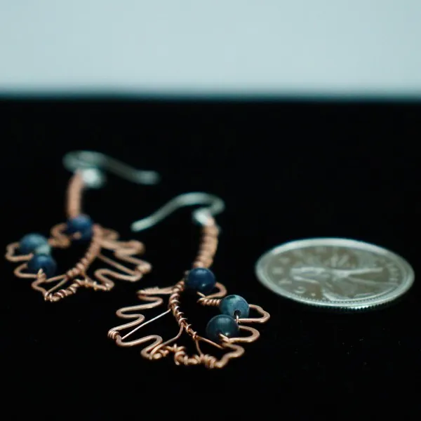 English Oak Leaf Copper Earrings