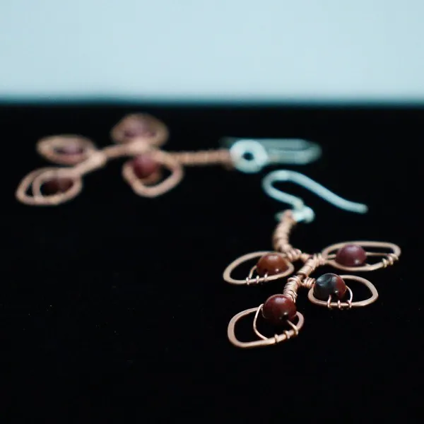 Eucalyptus Leaflet Copper Earrings