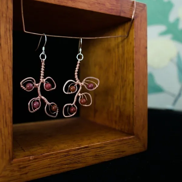 Eucalyptus Leaflet Copper Earrings