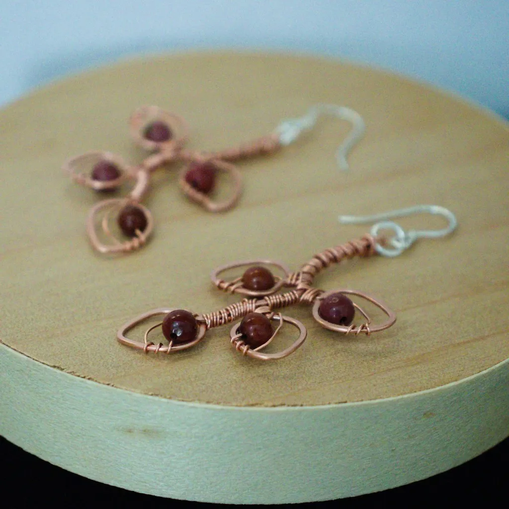 Eucalyptus Leaflet Copper Earrings