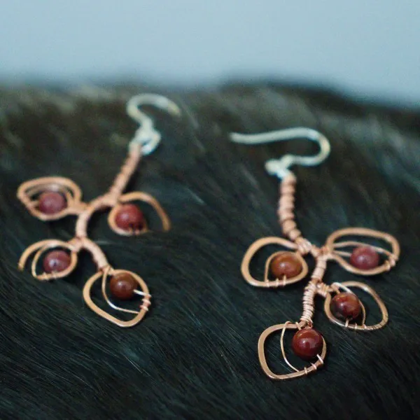 Eucalyptus Leaflet Copper Earrings