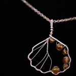 European Alder Leaf - Carnelian - Copper Necklace