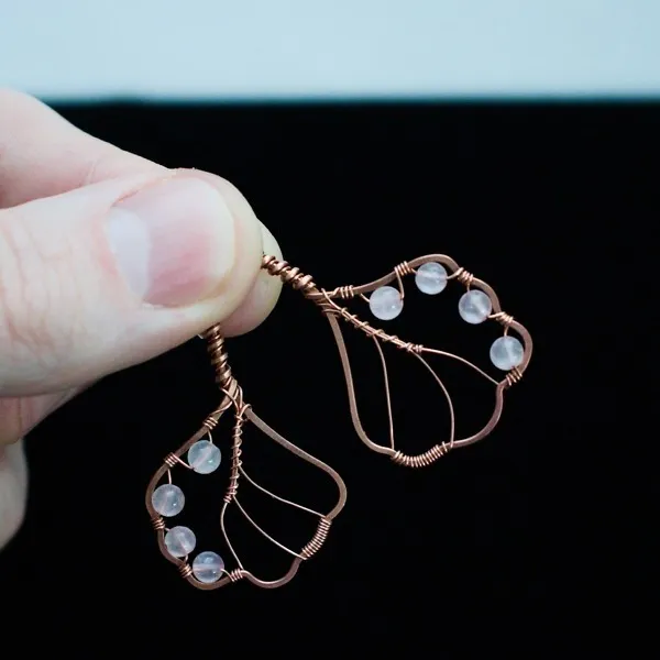 European Alder Leaf Copper Earrings