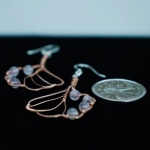 European Alder Leaf Copper Earrings