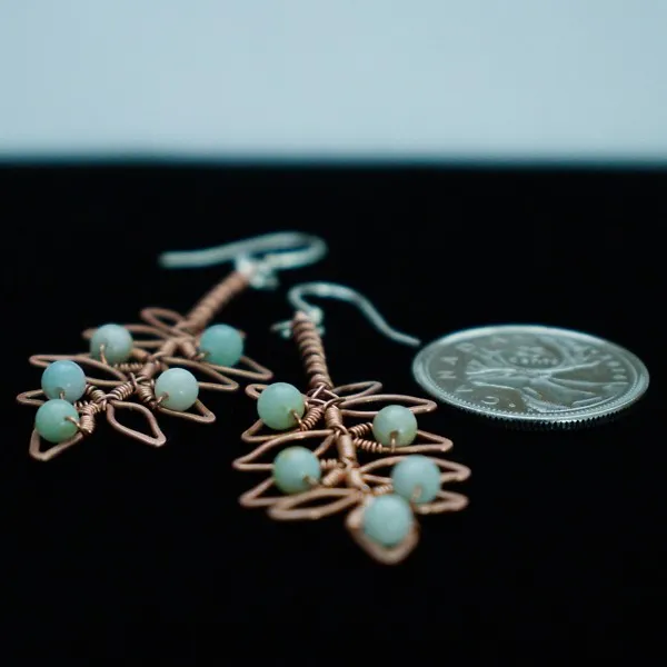 European Ash Leaflet Copper Earrings