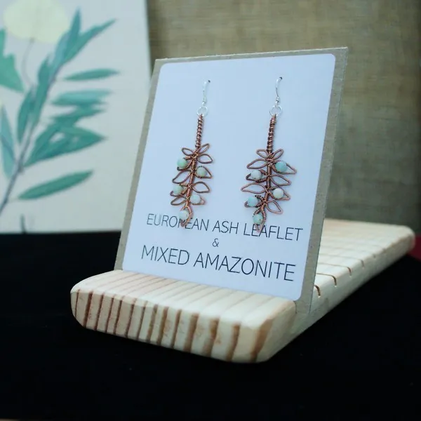 European Ash Leaflet Copper Earrings