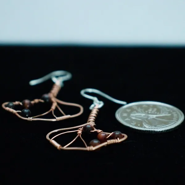 Ginkgo Leaf Copper Earrings