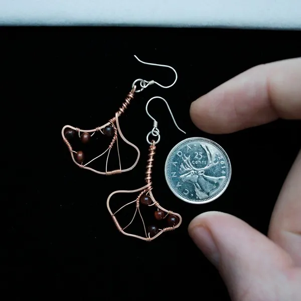 Ginkgo Leaf Copper Earrings