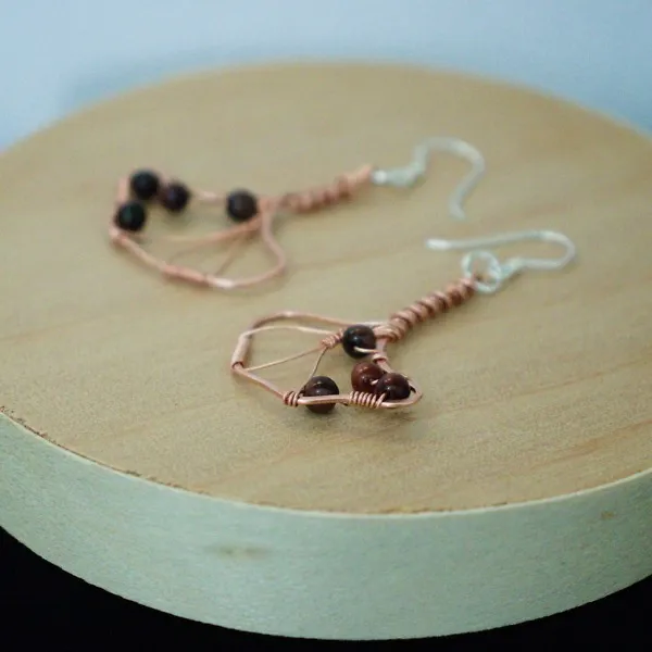 Ginkgo Leaf Copper Earrings