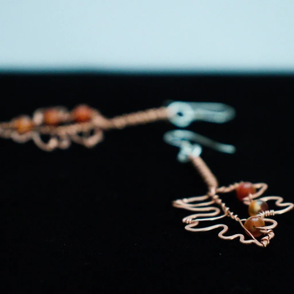 Hawthorn Leaf Copper Earrings