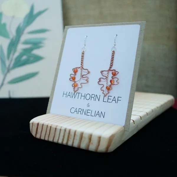 Hawthorn Leaf Copper Earrings