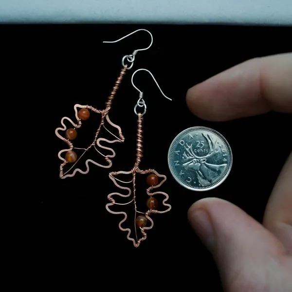 Hawthorn Leaf Copper Earrings