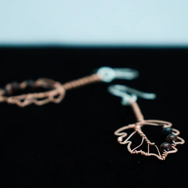 Hazel Leaf Copper Earrings