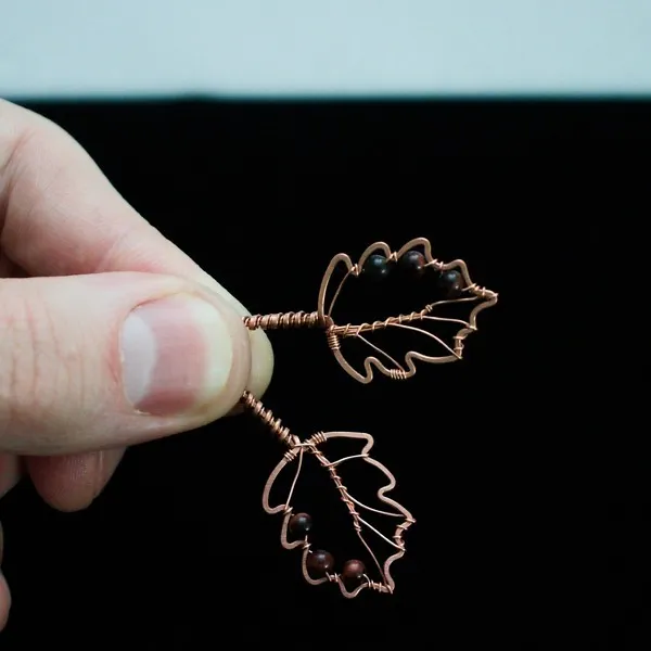 Hazel Leaf Copper Earrings