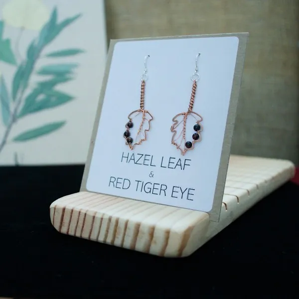 Hazel Leaf Copper Earrings