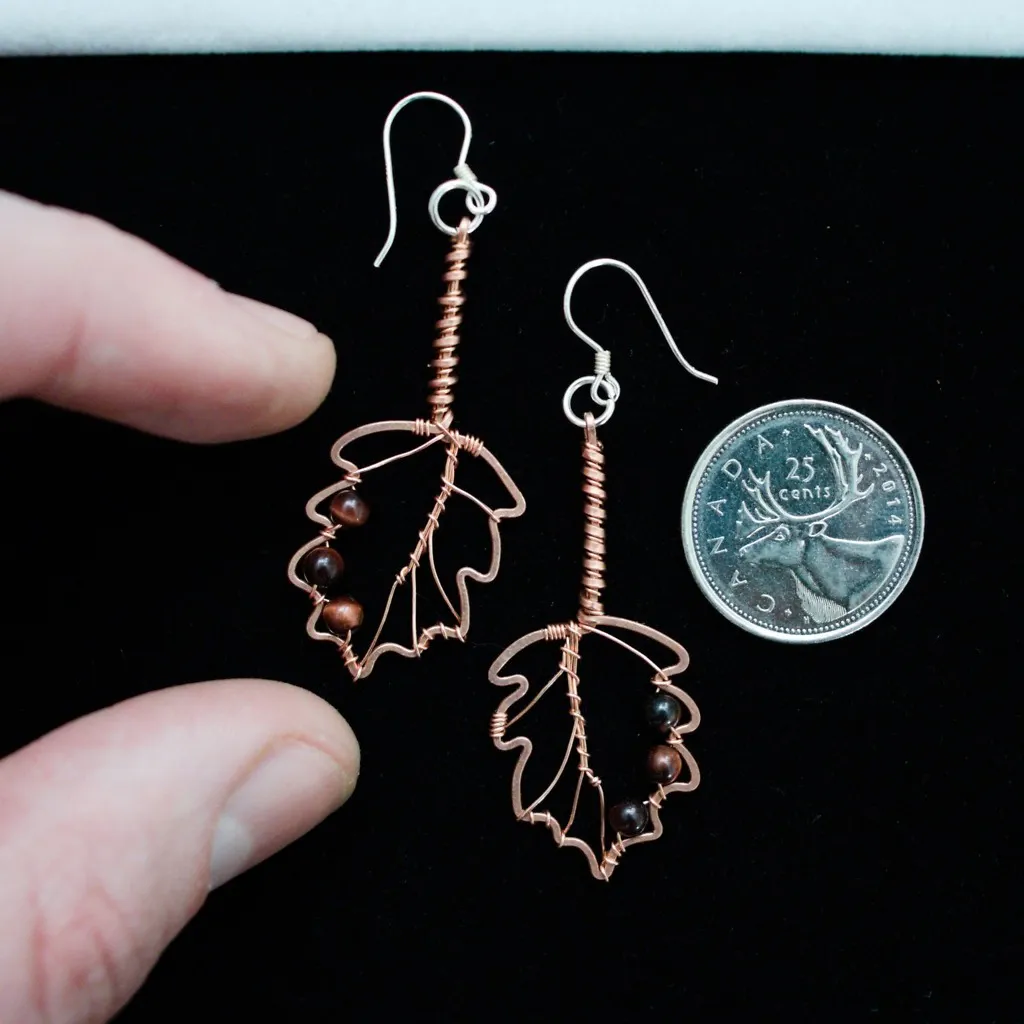 Hazel Leaf Copper Earrings