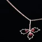 Holly Leaflet - Carnelian - Copper Necklace