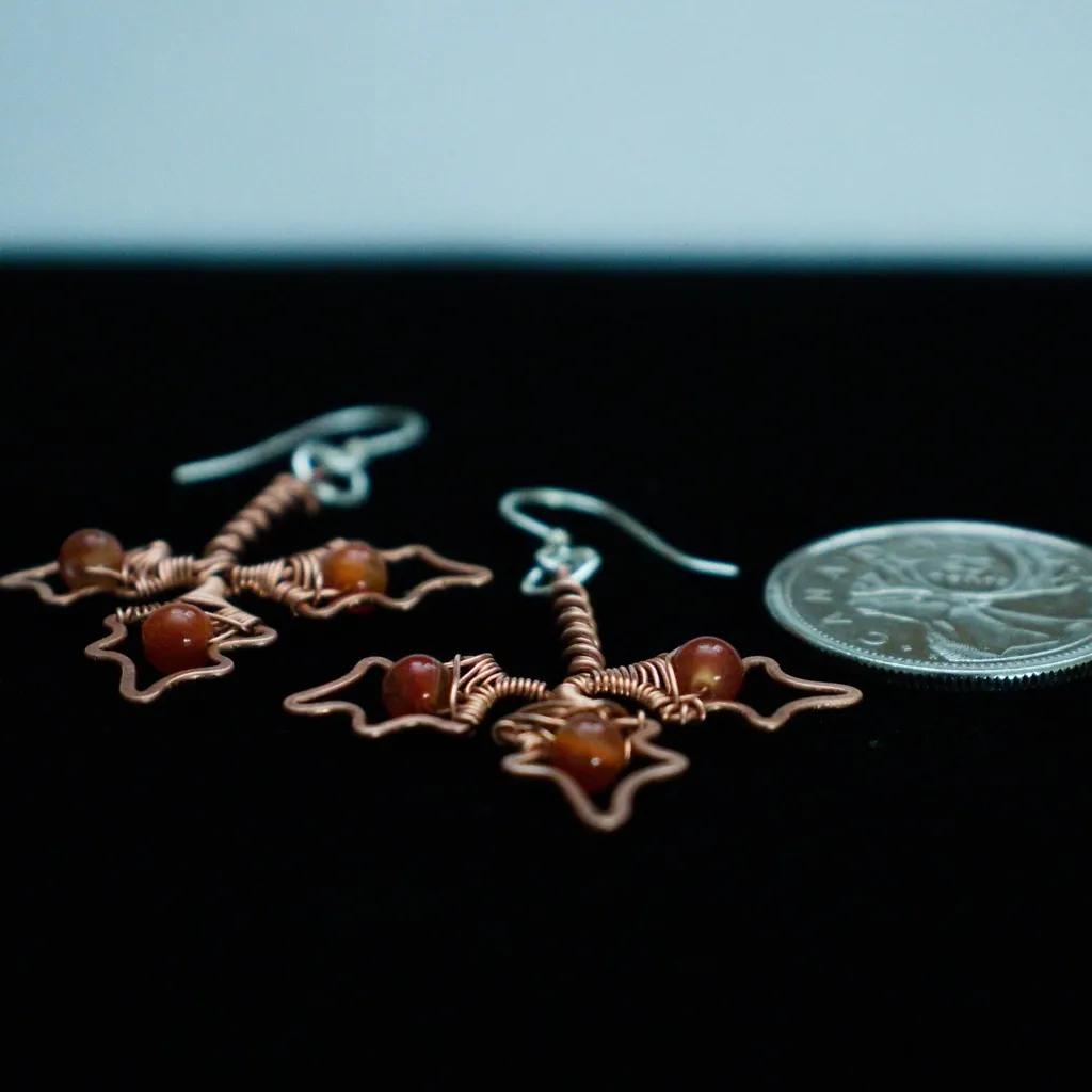 Holly Leaf Copper Earrings