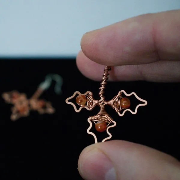 Holly Leaf Copper Earrings