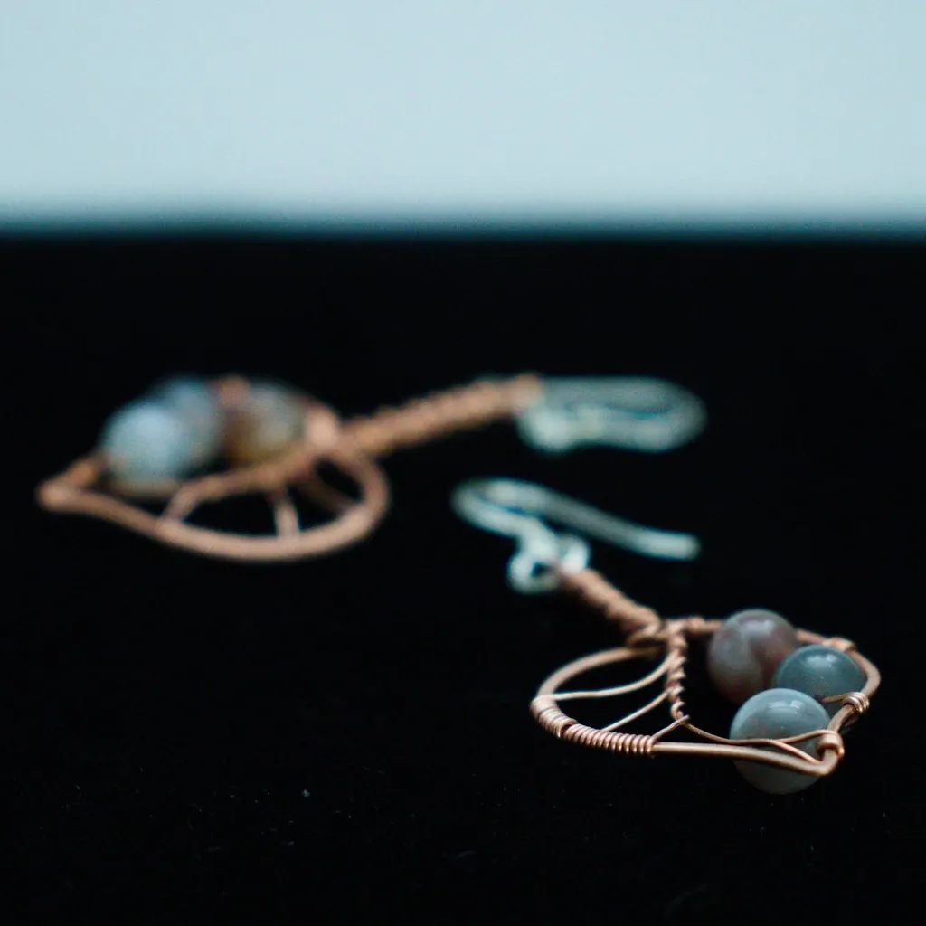Paper Birch Leaf Copper Earrings