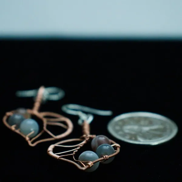 Paper Birch Leaf Copper Earrings