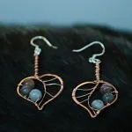 Paper Birch Leaf Copper Earrings