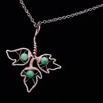 Poison Ivy Leaflet - Canadian Jade - Copper Necklace