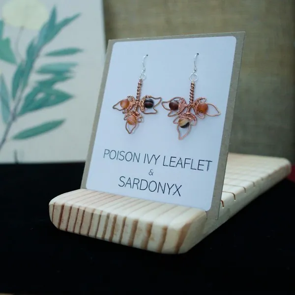 Poison Ivy Leaflet Copper Earrings