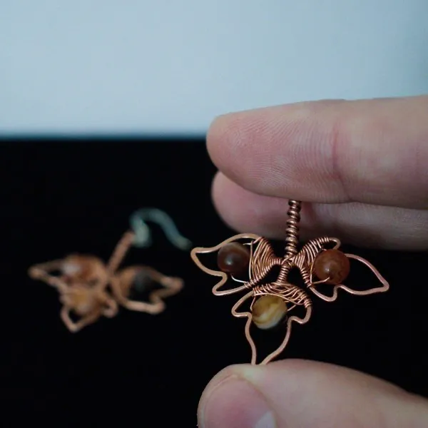 Poison Ivy Leaflet Copper Earrings