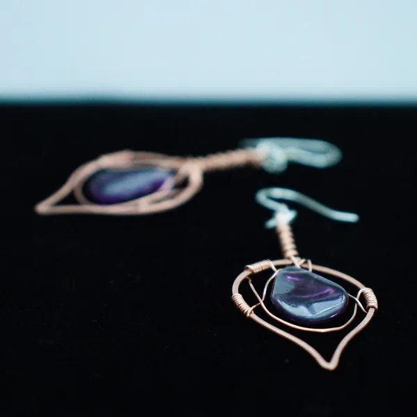 Quaking Aspen Leaf Copper Earrings