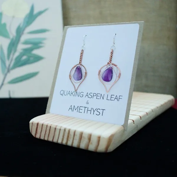 Quaking Aspen Leaf Copper Earrings