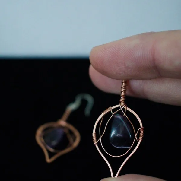 Quaking Aspen Leaf Copper Earrings