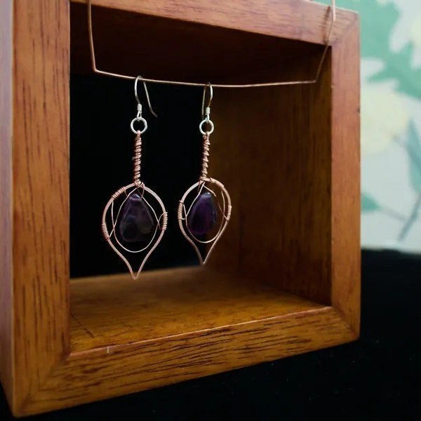 Quaking Aspen Leaf Copper Earrings