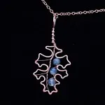 Red Oak Leaf - Botswana Agate - Copper Necklace