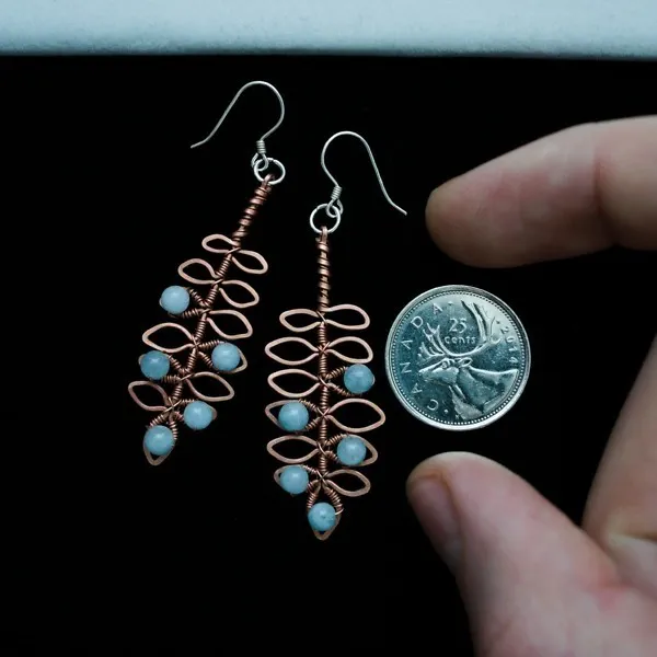 Rowan Leaflet Copper Earrings