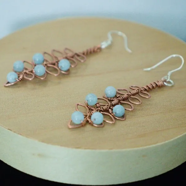 Rowan Leaflet Copper Earrings