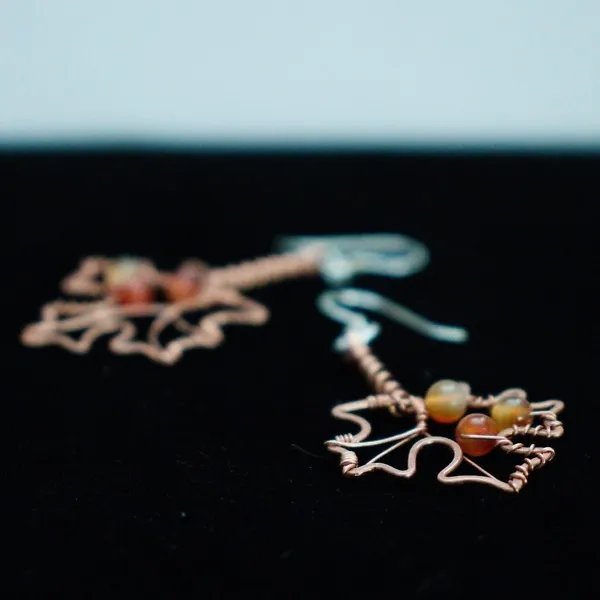 Sugar Maple Leaf Copper Earrings