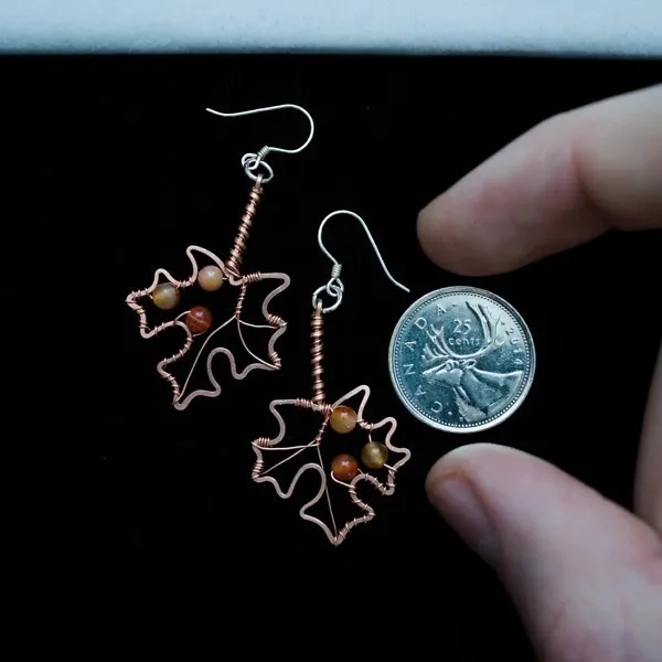 Sugar Maple Leaf Copper Earrings