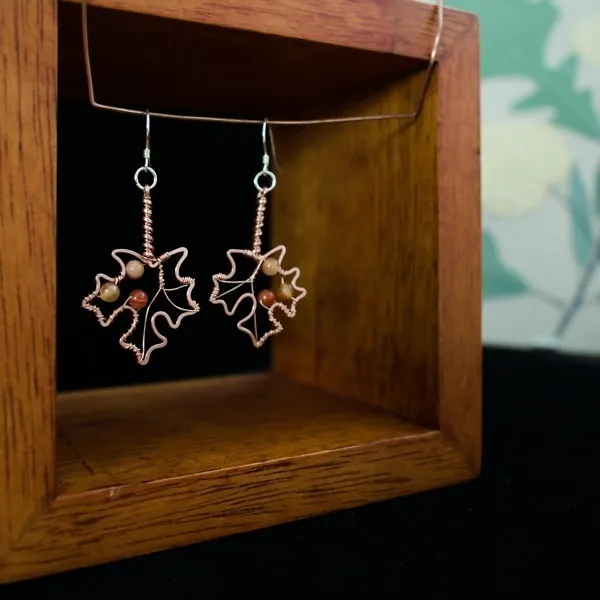 Sugar Maple Leaf Copper Earrings