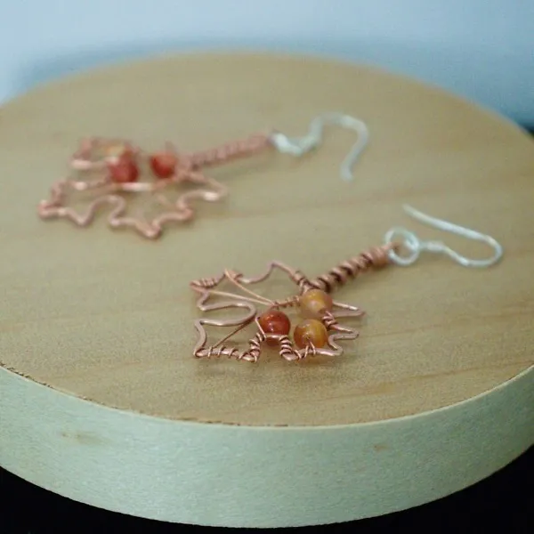 Sugar Maple Leaf Copper Earrings