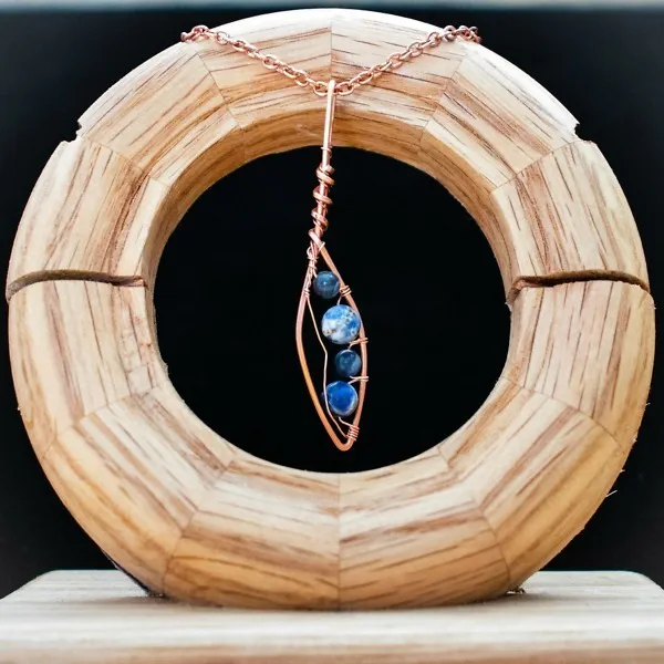 Willow Leaf - Sodalite - Copper Necklace