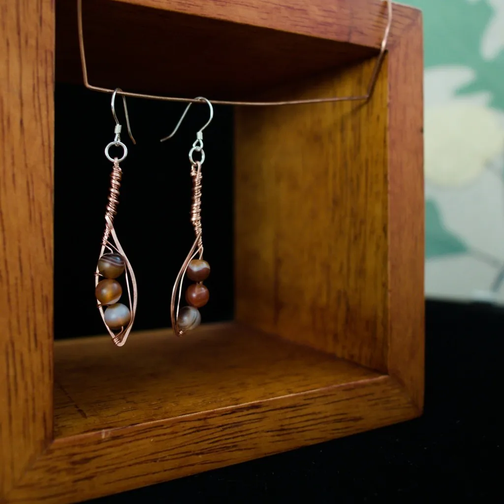 Willow Leaf Copper Earrings