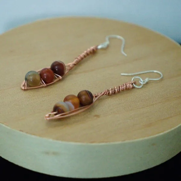 Willow Leaf Copper Earrings