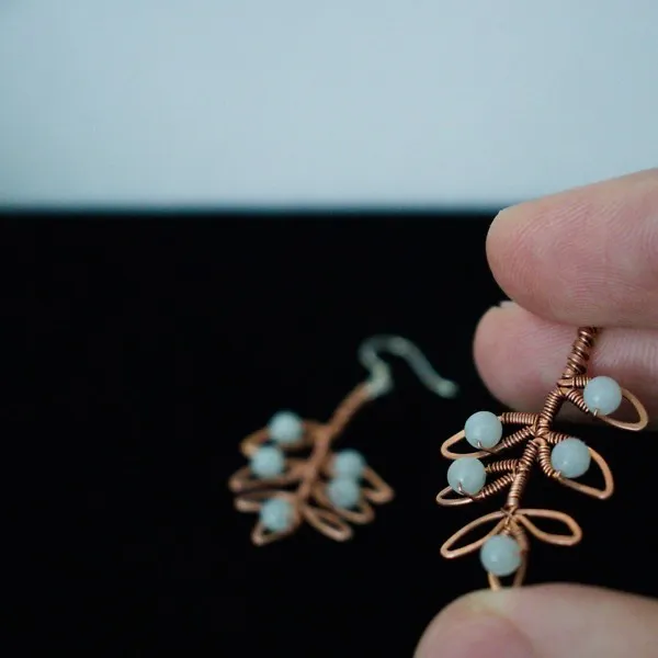 Willow Leaflet Copper Earrings