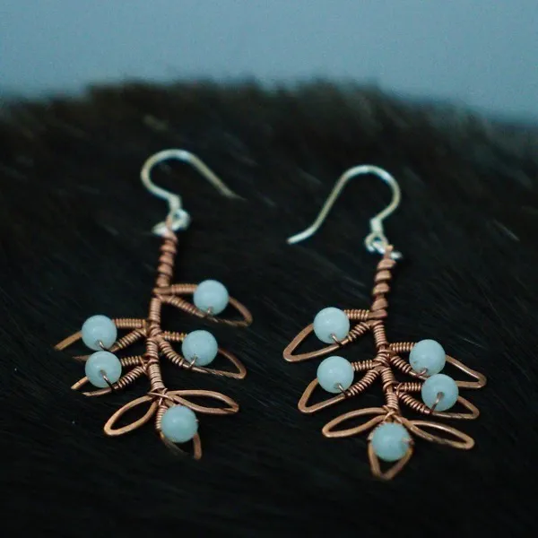 Willow Leaflet Copper Earrings