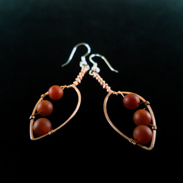 Apple Leaf Copper Earrings